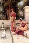 Two Classical Maidens And A Swan by Henry Ryland